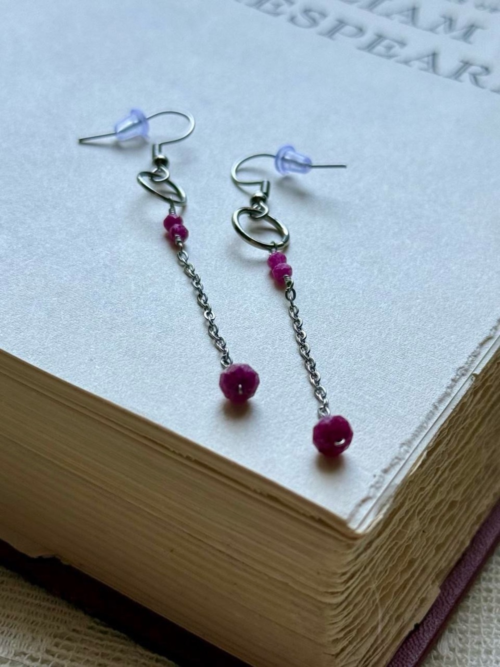 Ruby Dangle Earrings - Picture 5 of 6